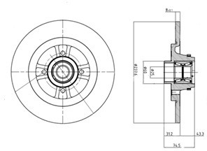 Delphi Tarcza hamulcowa BG9025RS