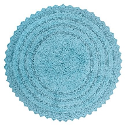 DII oceanique można prać w pralce, 100% tkany bawełna okrągły dywanik łazienkowy miękkie i chłonne, blisko Vanity, wannie lub pod prysznic, 71,1 cm Dia, Mauve CAMZ37156