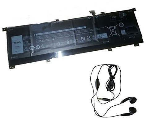 Amsahr amsahr 8 N0t7  03 bateria zamienna do Dell XPS 15 9575  Includes Stereo Earphone Czarny 8N0T7-03