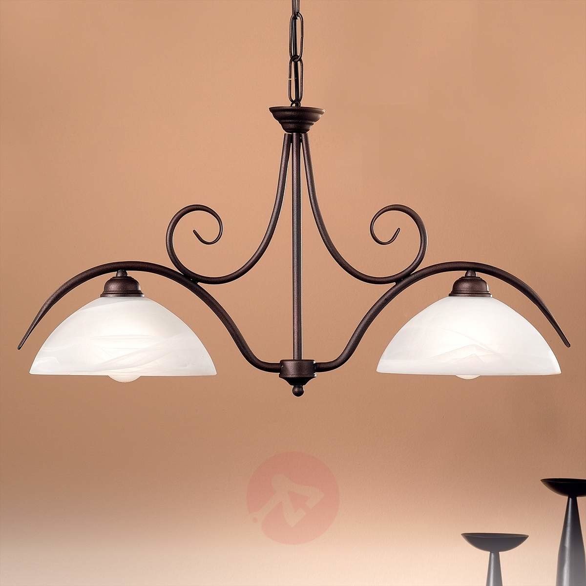 Orion 2-punktowa lampa wisząca JANA alabastrowe szkło