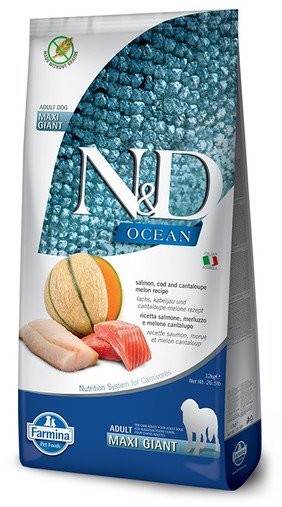 Farmina N&D Ocean Dog Adult Giant Maxi salmon cod & cantaloupe melon 12 kg