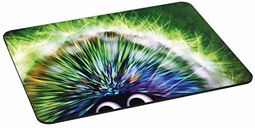 Pedea PEDEA podkładka pod mysz do gier i biura - 350 x 280 mm - z wszytymi krawędziami i antypoślizgowym spodem, Green Hedgehog