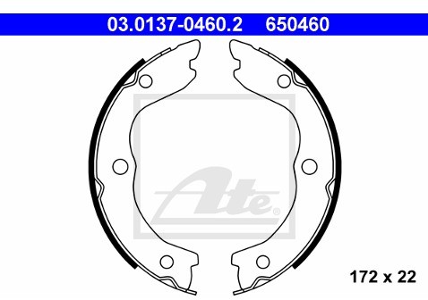 ATE Zesatw szczęk hamulcowych, hamulec postojowy 03.0137-0460.2
