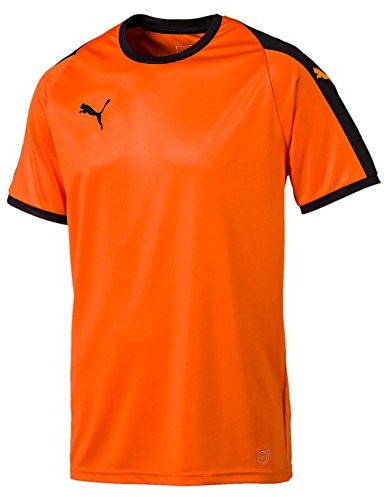 Puma ligi Jersey koszulka z krótkim rękawem pomarańczowo-czarna, m 703417_08