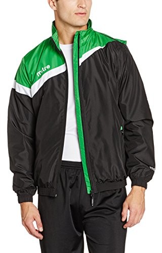 Mitre mitre mężczyzn pola uprawnia do piłki nożnej wodoszczelność deszczu Wet kurtka z podszewką z flauszu Top, dla mężczyzn, polarize Football Polar Lined Waterproof Rain, czarny T50105BEWMD