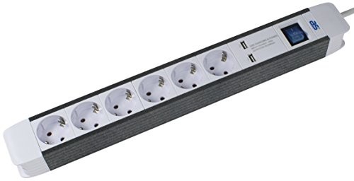 as - Schwabe AS  Schwabe listwa zasilająca 6-krotnie notebooków Latitude gwarantują znakomity komfort pracy z 2 USB Ports, przełącznik i z zabezpieczeniem przed dziećmi, przewód 1,5 m, wtyczka Schuko, 1 sztuka, bi (18212)
