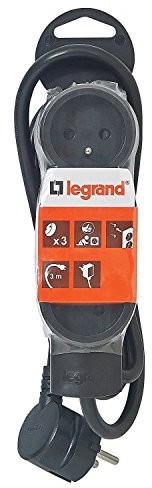 Legrand leg50035 kabel przedłużający listwę zasilającą Standard 3 2-biegunowy z ziemi i wewnętrzny 3 m Czarny LEG50035