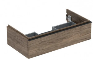 GEBERIT 502.312.JR.1 Szafka pod umywalkę iCon z jedną szufladą 88,8 cm x 24,7 cm x 47,6 cm orzech hickory melaminowa struktura drewna lava matowy