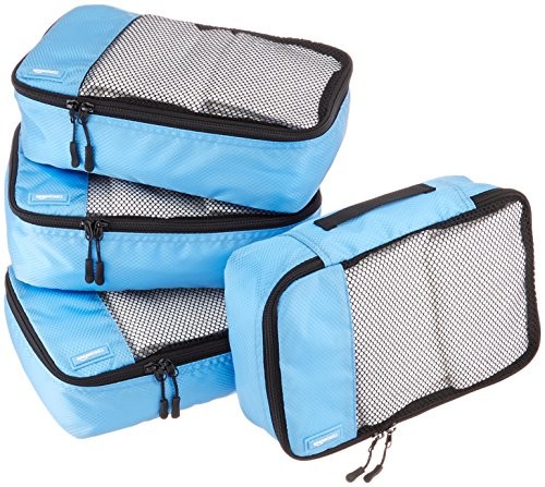 AmazonBasics torby do przechowywania odzieży, 4 sztuki, małe, błękitne ZH1509006F1