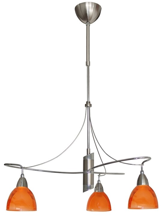 Prezent Lampa sufitowa CARRAT 3xE14/40W matowy chrom/ pomarańczowy