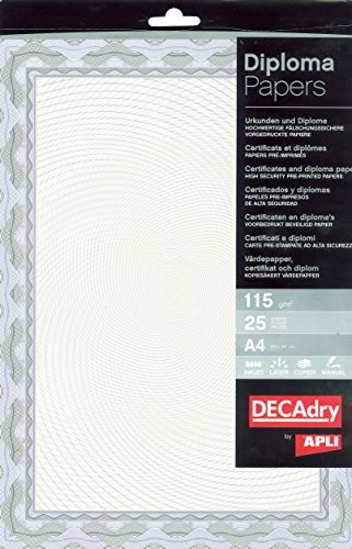Decadry DECAdry dyplomu z nadrukiem Spiral, A4, niebieski, 25 arkuszy papieru OSD4040