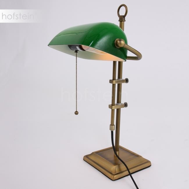 Steinhauer Vintage lampa stołowa brąz z zielonym szkłem - Morgan