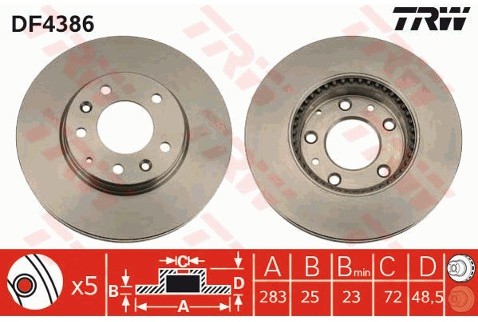 TRW Tarcza hamulcowa DF4386