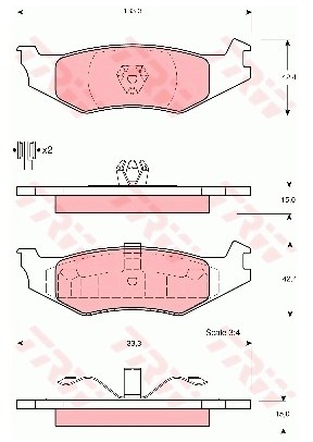 TRW Zestaw klocków hamulcowych, hamulce tarczowe GDB4012