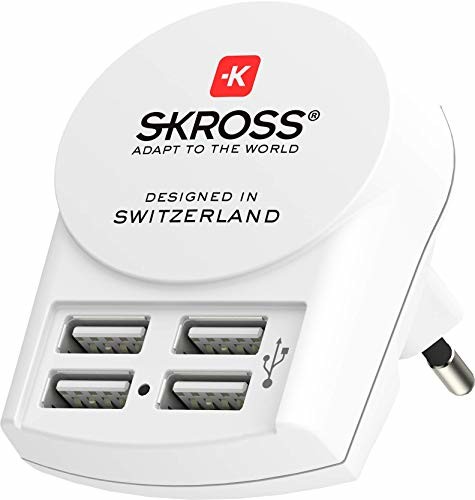 Skross Euro - ładowarka USB One size biała EUROPE-4-USB-CHARGER