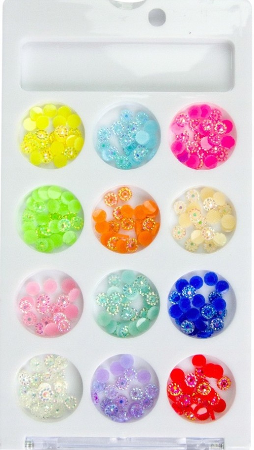 Zestaw Ozdób Do Paznokci MIX Cyrkonie Kasetka