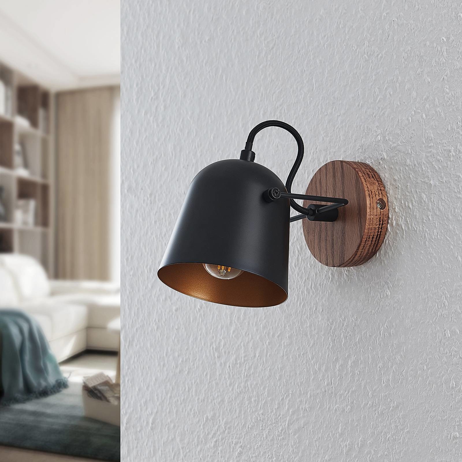 LINDBY Lindby Adalin lampa ścienna, czarna