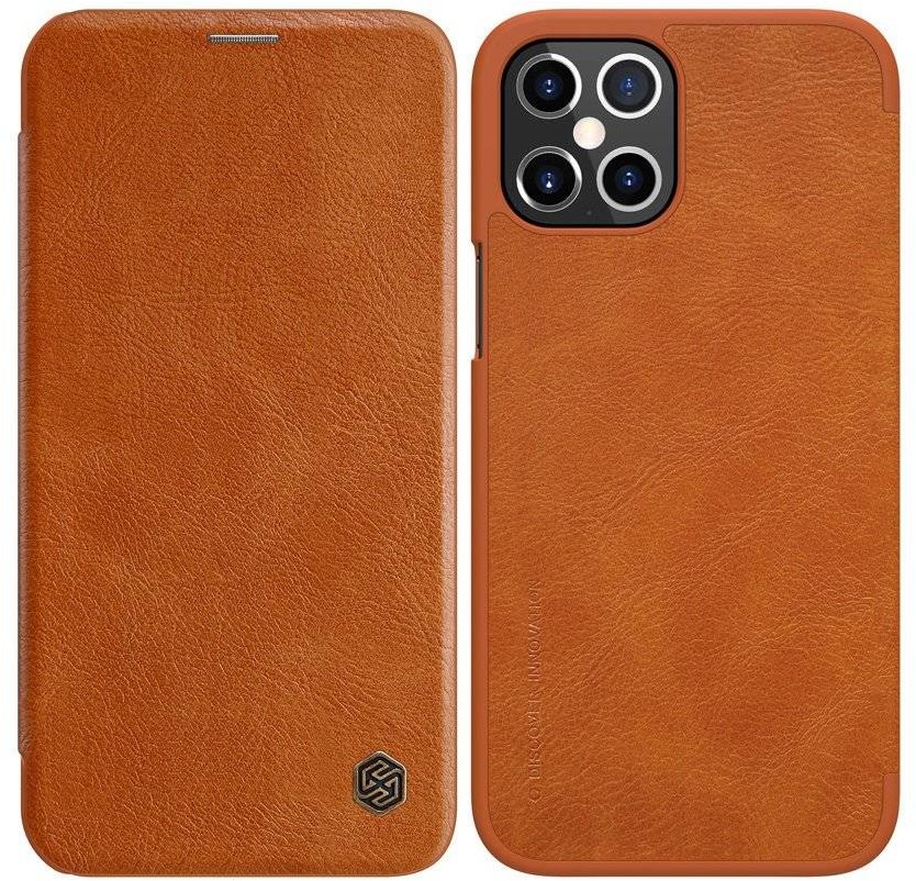 Nillkin Nillkin Qin skórzana kabura etui iPhone 12 Pro Max brązowy hurtel-62982-0