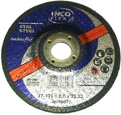 Flex Inco Inco Tarcza do szlifowania metalu 125x8x22.2mm M27-125-8.0-22A24S M27-125-8.0-22A24S