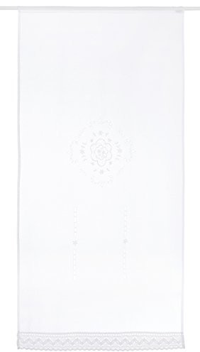 Home Fashion Home fashion makata na drzwi ozdobiona haftem, z materiału o strukturze płótna, biały 023/715-0105 180X0090CM