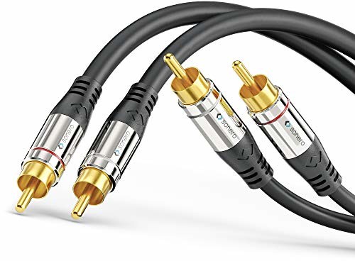 Sonero sonero Kabel cinch premium 3 m, 2 x cinch na 2 x cinch, kabel audio, subwoofer, system Hi-Fi, wzmacniacz, czarny S-AC700-030