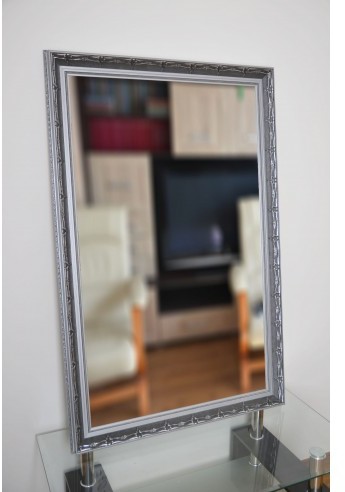 Łukasz Ochwat Alfaram Lustro w ornamentowej srebrnej ramie 8001001, Lustro w ramie: 50x150