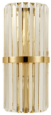 COPEL Ścienna LAMPA glamour CGSCONCELUX COPEL półokrągła OPRAWA szklany kinkiet pałacowy kryształki crystals przezroczyste mosi