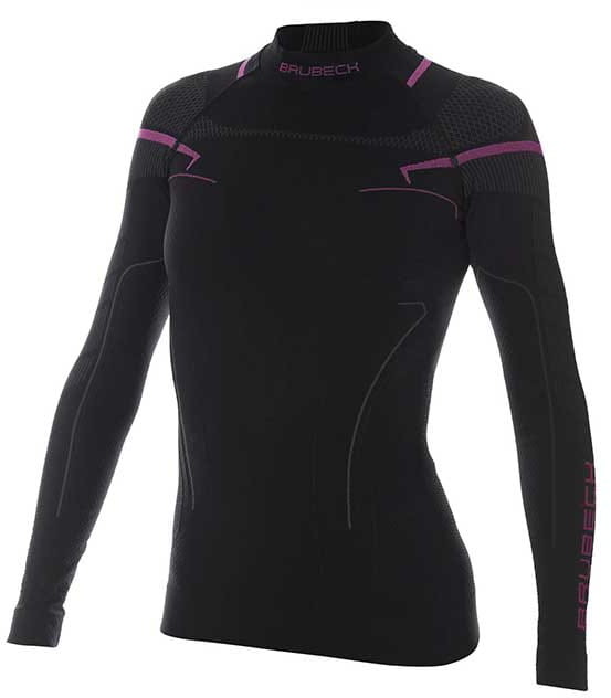 Brubeck Bluza termoaktywna damska Thermo M czarny/różowy LS13100A T czarny M