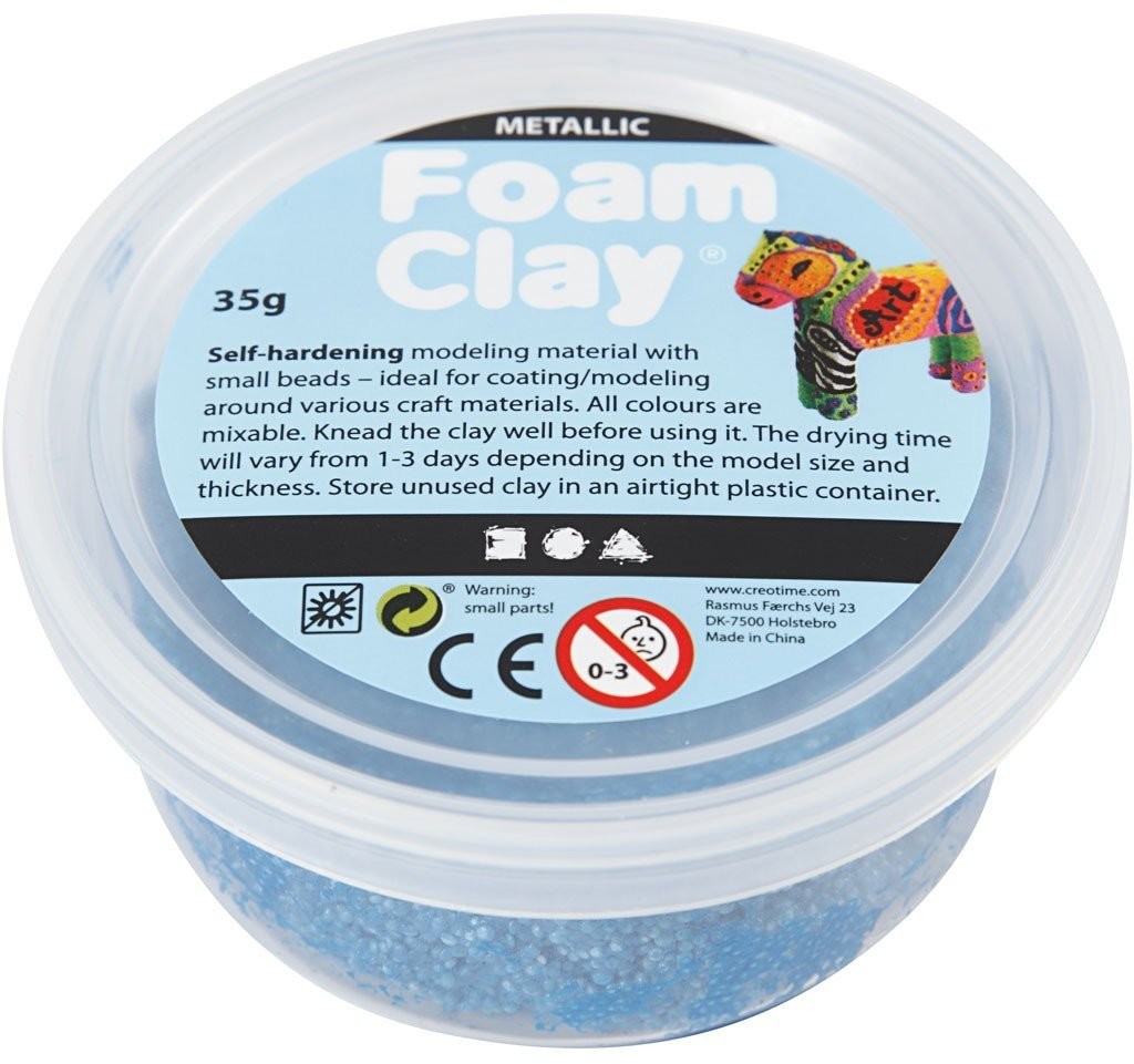 Creativ Company A S Masa Foam Clay, niebieska metaliczna, 35 g
