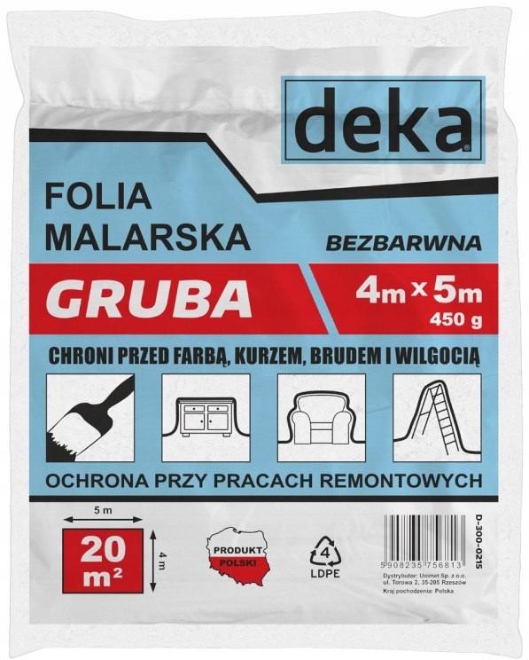 Folia Malarska Gruba Bezbarwna 4*5M 450G