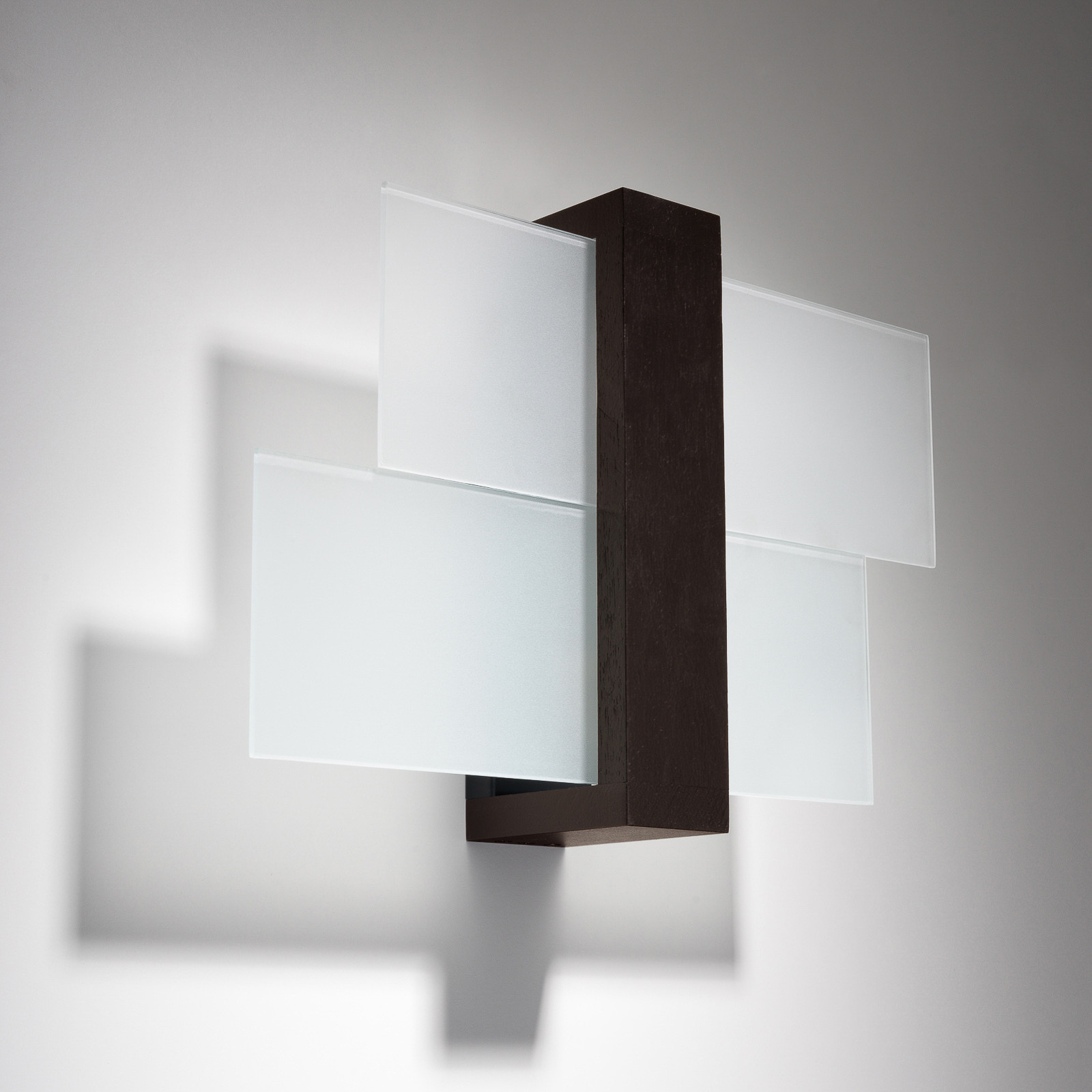 Sollux Lighting Lampa ścienna Shifted 1, szkło i drewno wenge