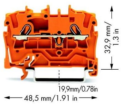 WAGO Terminal przepustowy WAGO 5.20 mm Sprężynowe pomarańczowy 2002-1202 100 szt 2002-1202