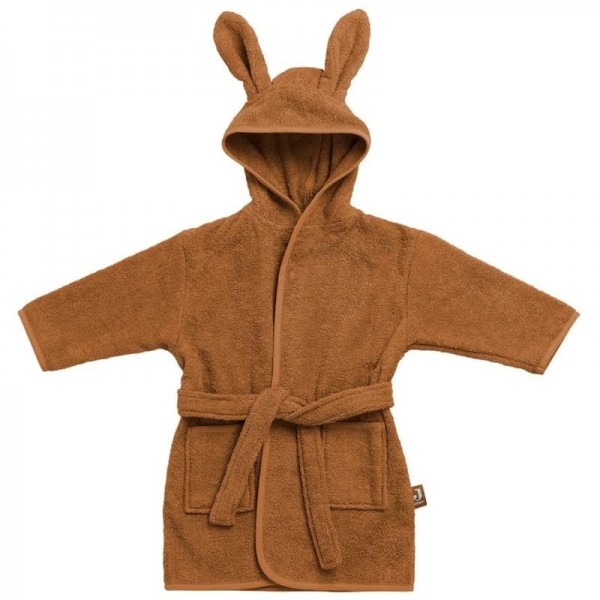 Jollein Baby & Kids Baby & Kids - Szlafroczek Kąpielowy Rabbit z Kapturem 85 x 75 cm Frotte Caramel