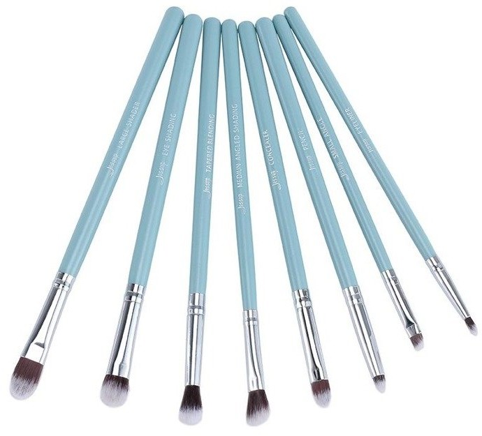 Jessup Jessup T097 Blue/Silver Zestaw 8 pędzli do oczu 42369-uniw