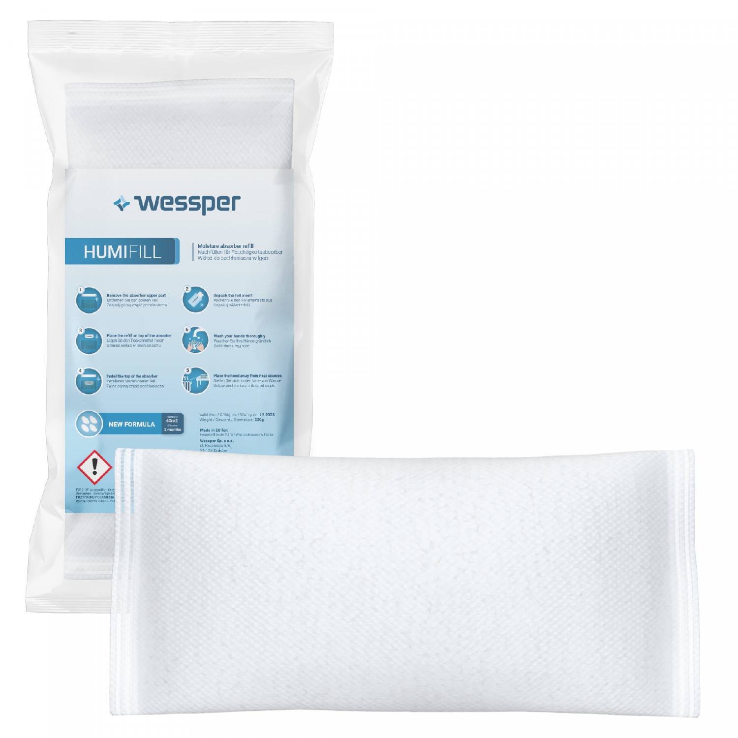 Wessper Wkład pochłaniacza wilgoci Wessper HumiFill 500 g