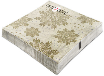 Tete  Tete Tete Tete SNOWFLAKES CREAM SERWETKI TAT 3-WARSTWOWE 33X33CM SKŁADANE 1/4 20SZT W PACZCE Zakupy dla domu i biura! 67193284