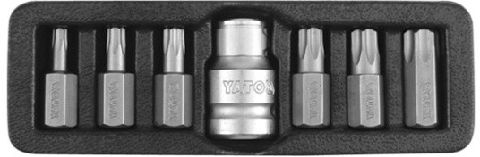YATO Końcówki wkrętakowe torx security, kpl. 7 szt. YT-0416