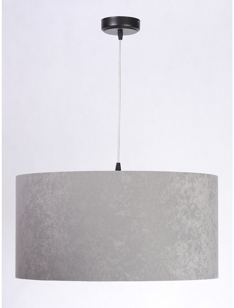 Koncept BPSKONCEPT Lampa wisząca welurowa szary złoty tkanina pcv Kamelia 60 BPS 010-014-60CM