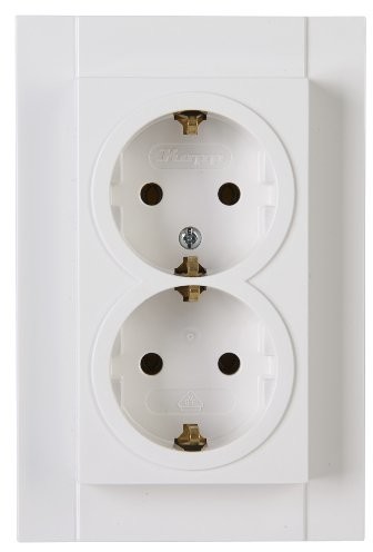 Kopp 929529084 athenis kontakt z zabezpieczeniem gniazdko elektryczne, 2-krotny