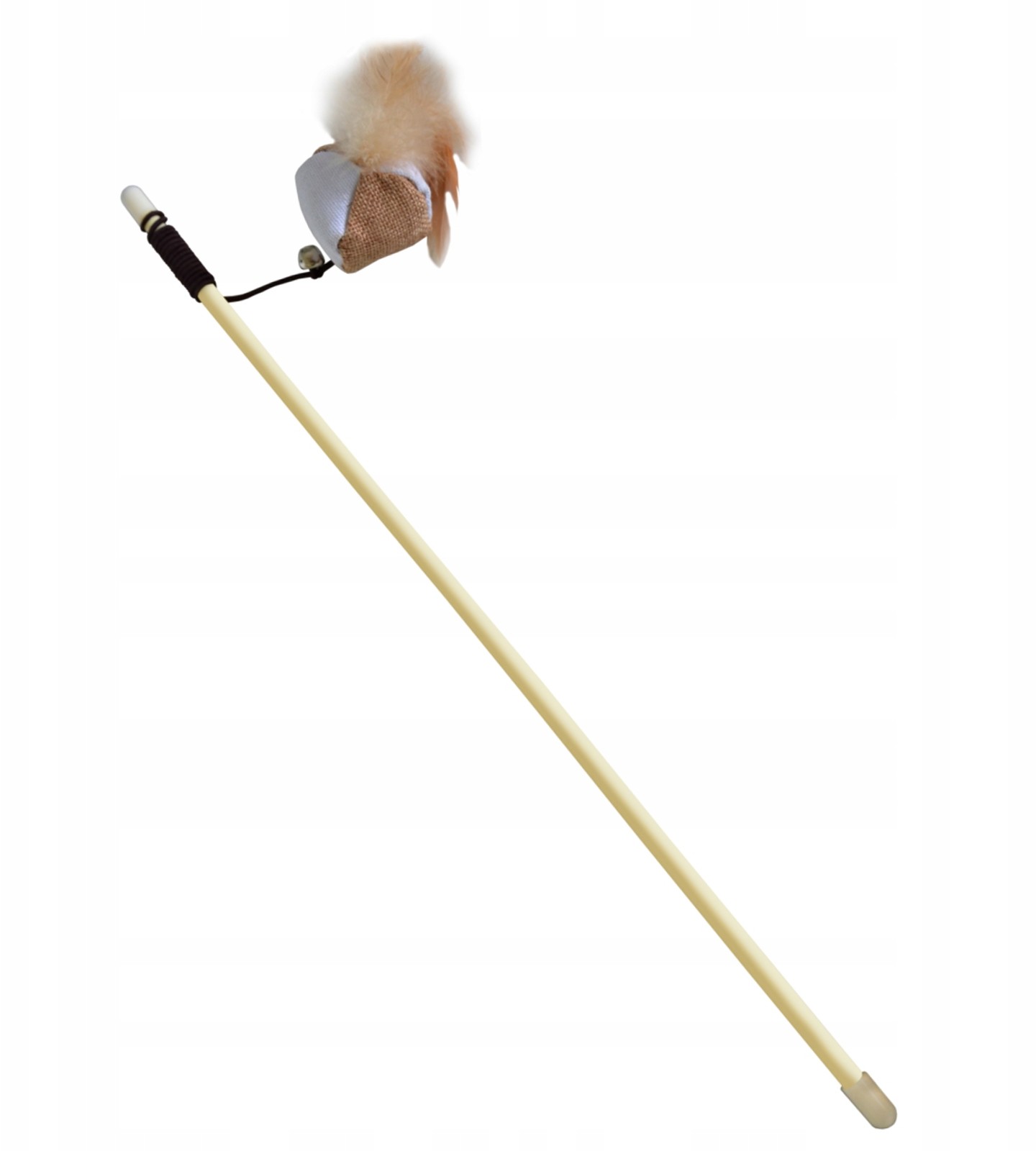 Zabawka dla kota wędka z piłką i piórkami 47 cm