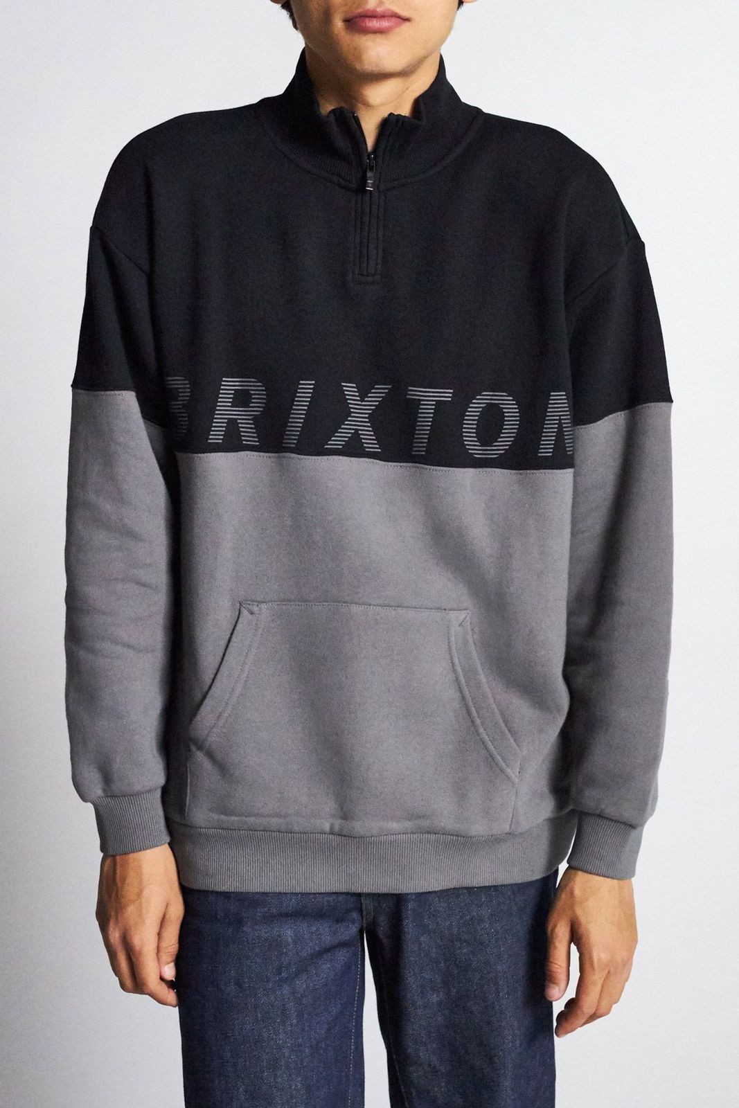 BRIXTON bluza męska BRIXTON DIMENSION 1/2 ZIP Black