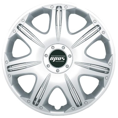 PETEX Petex Opus kołpak, jednokrotnie lakierowany, kopolimer akrylonitrylo-butadieno-styrenowy (ABS), w pudełku, srebrny, komplet 4 sztuk, 41 cm (16), Silver RB530116