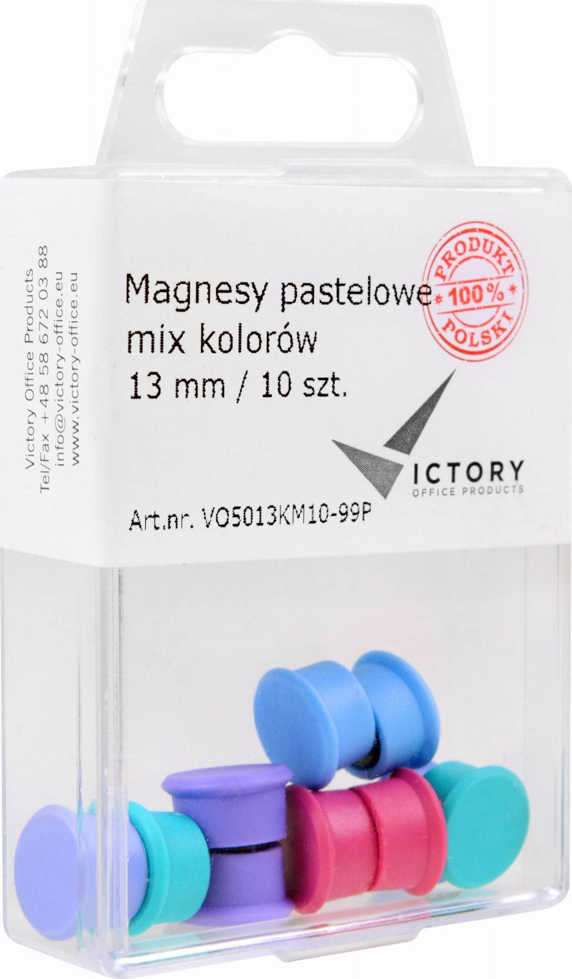 Magnesy 13mm pastelowe mix kolorów 10sztuk VICTORY VO50x10-99P