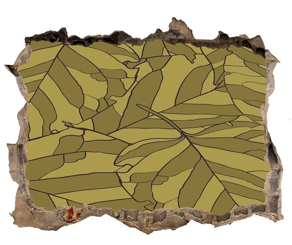 Wallmuralia.pl Okleina 3D dziura na ścianę Naklejka Liście