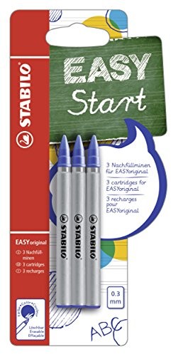 Stabilo EASYoriginal  Pack de 3 Recharges zapewnia ink roller ergonomicznie (niebieskie schreibend radierbar/koronka 0,3 MM) B-47368-10