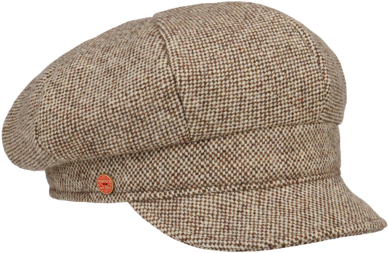 Czapka Newsboy Coco Tweed by Mayser, beżowy, L (59-60 cm)