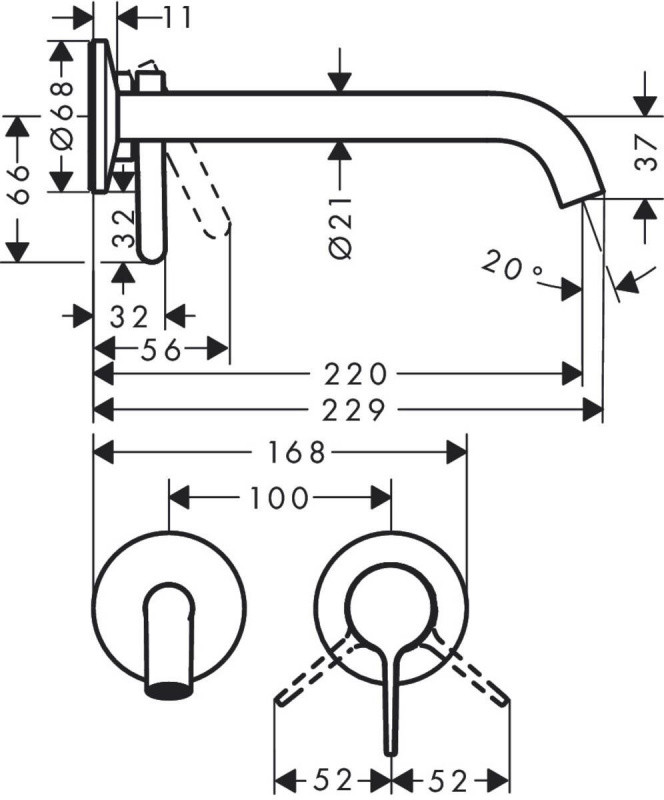 Hansgrohe One Bateria umywalkowa podtynkowa czarny mat 48120670