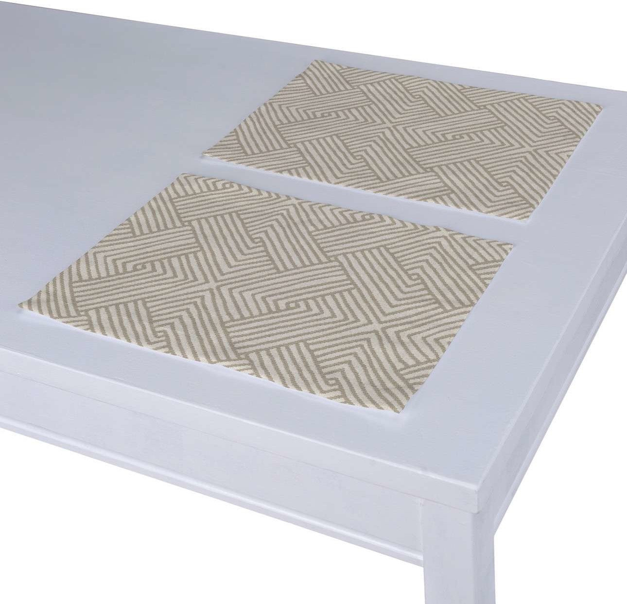 Dekoria pl pl Podkładka 2 sztuki beżowo-kremowe geometryczne wzory 40 x 30 cm Sunny 403-143-44