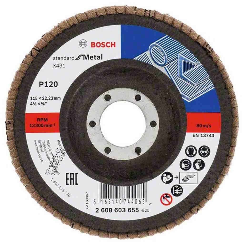 Bosch Listkowa tarcza szlifierska X431, Standard for Metal, 115 mm, 22,23 mm, 120 26086036
