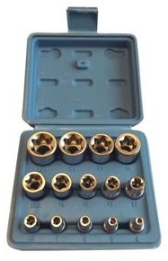 FALON-TECH Klucze nasadowe torx 14 el nasadki 1/2 1/4 3/8 FT1727 FAL-nasadki TORX waliz.14e.1/4,3/8,1/2